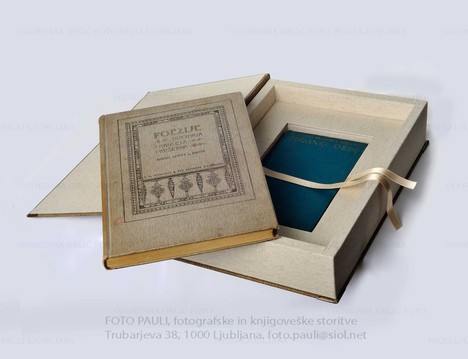 dvonivojska škatla za dve dragocene izdaje Prešernovih poezij